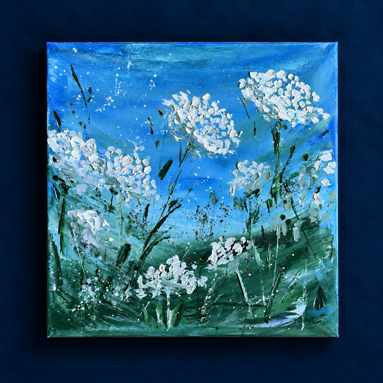 Чисте небо — олійний живопис мастихіном, 40 × 40 см, Катерина Онокало